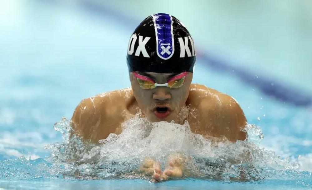 Evan swimming breaststroke